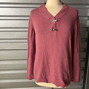 Elegant Pink Cowl Neck Sweater